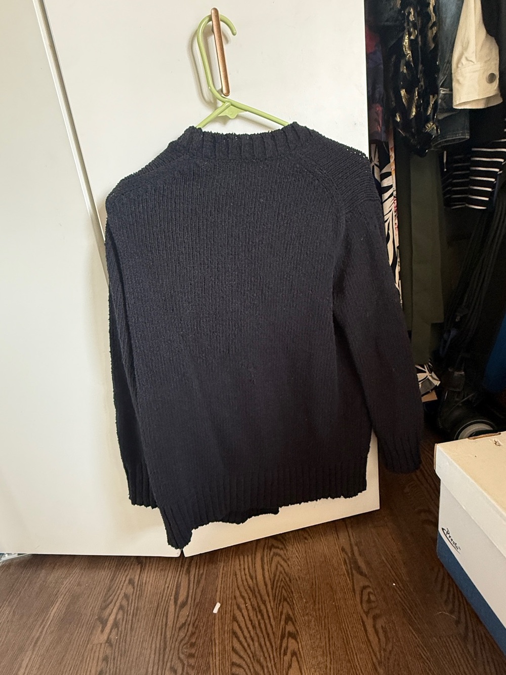J. Crew Marina V-Neck Textured Cotton-Blend Cardigan in Black - Picture 4 of 5
